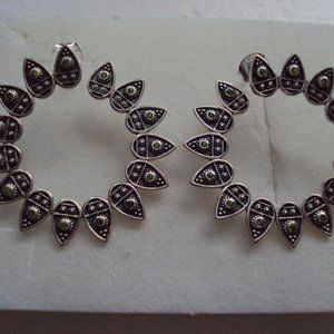 New Russian Diopside sterling silver earrings 103